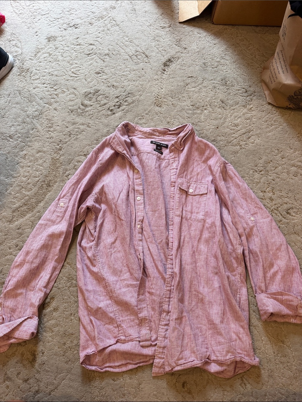 Michael Kors Light Pink Long-Sleeve Button-Down Shirt